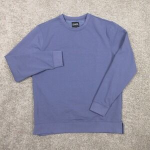 Cuts Clothing Sweater Mens Medium Blue Solid Crewneck Sweatshirt Pullover Gym